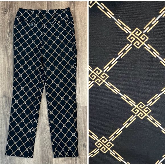 Lulu-B Pants - Lulu B Black Gold Chain Slim Ankle Pants Sz 6